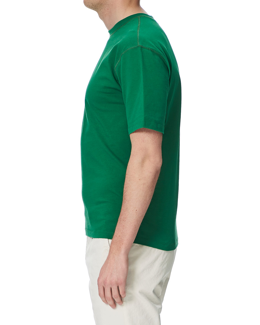 Homme | T-shirts | Drake's | Cotton Crew Neck Hiking Tee Forest Green