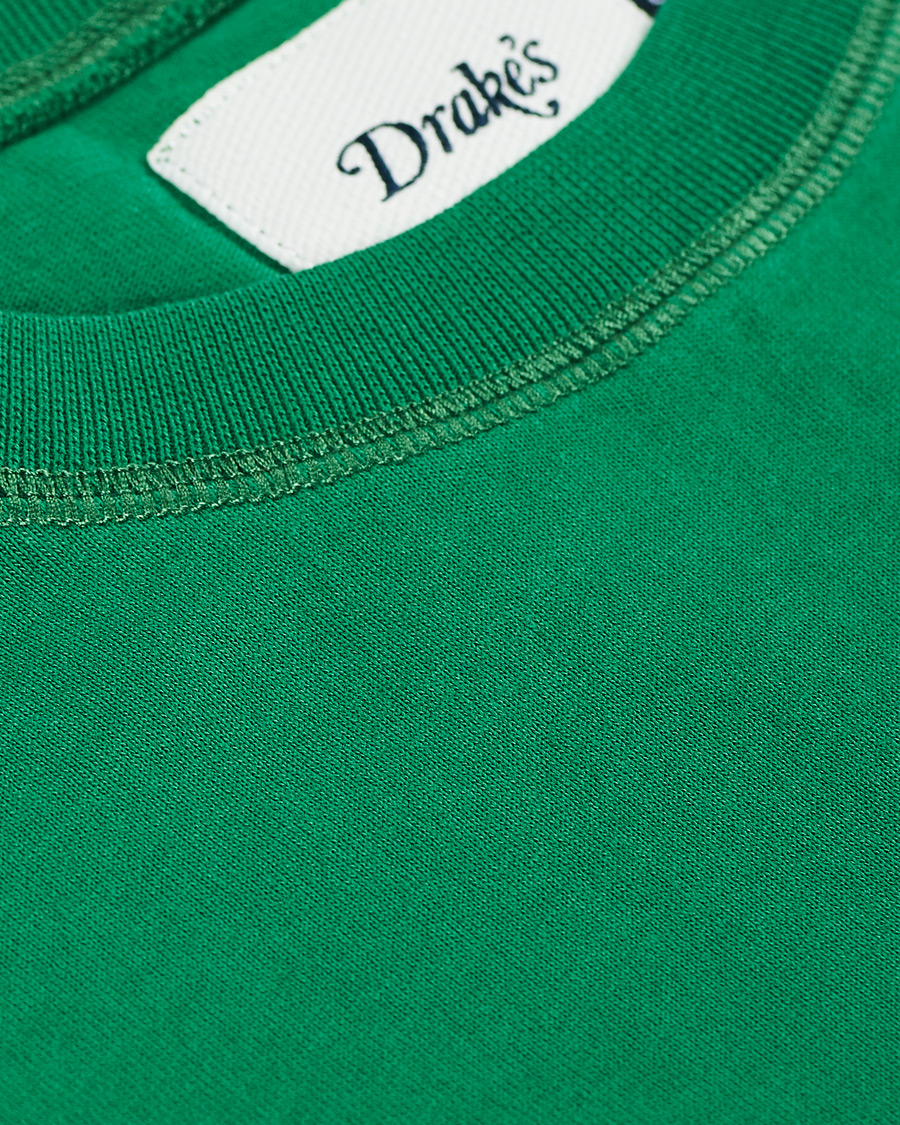 Homme | T-shirts | Drake's | Cotton Crew Neck Hiking Tee Forest Green