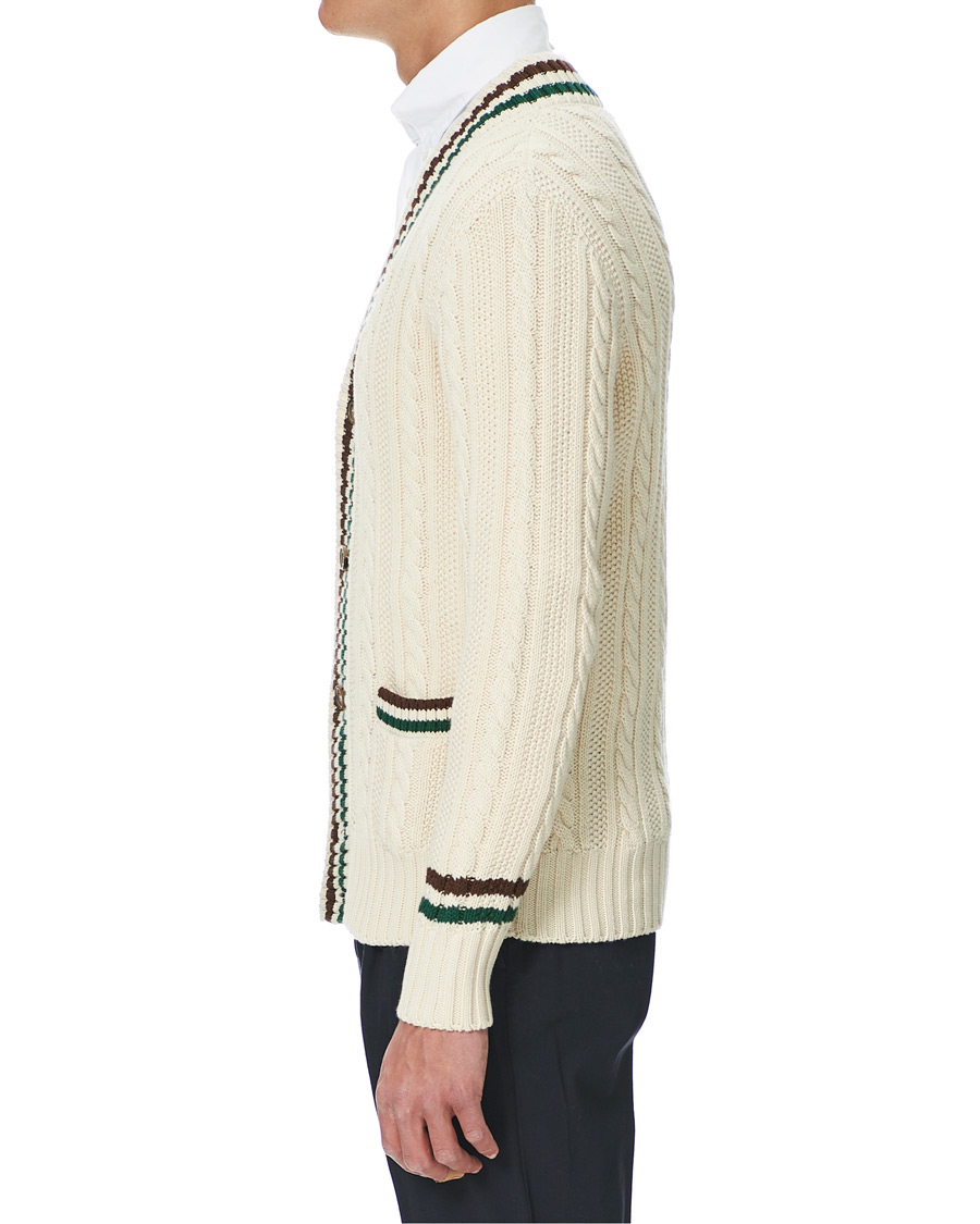 Homme | Pulls Et Tricots | Drake's | Cotton/Cashmere Cricket V-Neck Jumper Ecru