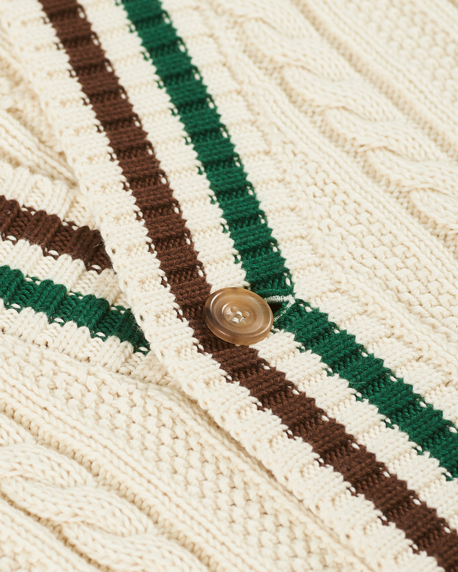 Homme | Pulls Et Tricots | Drake's | Cotton/Cashmere Cricket V-Neck Jumper Ecru