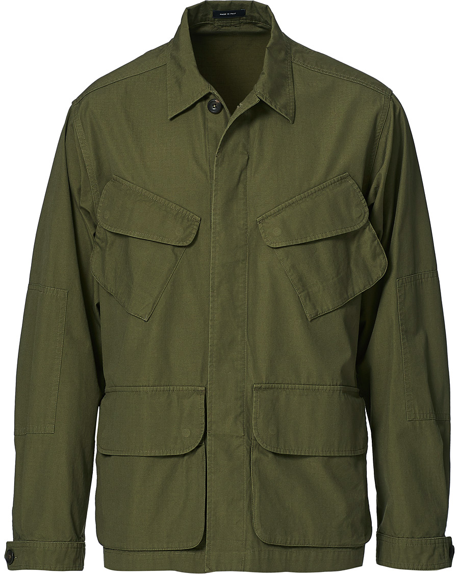 Homme | Manteaux Et Vestes | Drake's | Cotton Ripstop Jungle Jacket Khaki