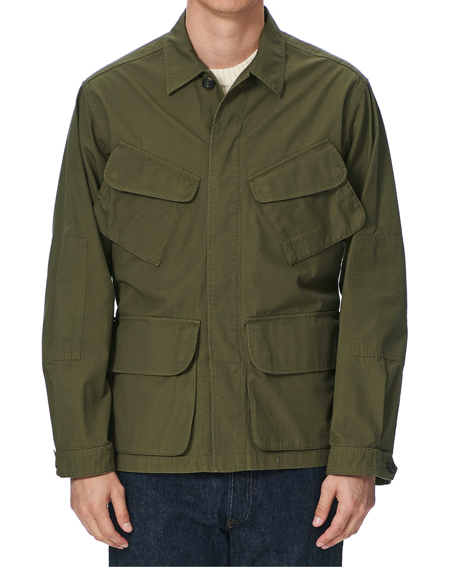 Homme | Manteaux Et Vestes | Drake's | Cotton Ripstop Jungle Jacket Khaki