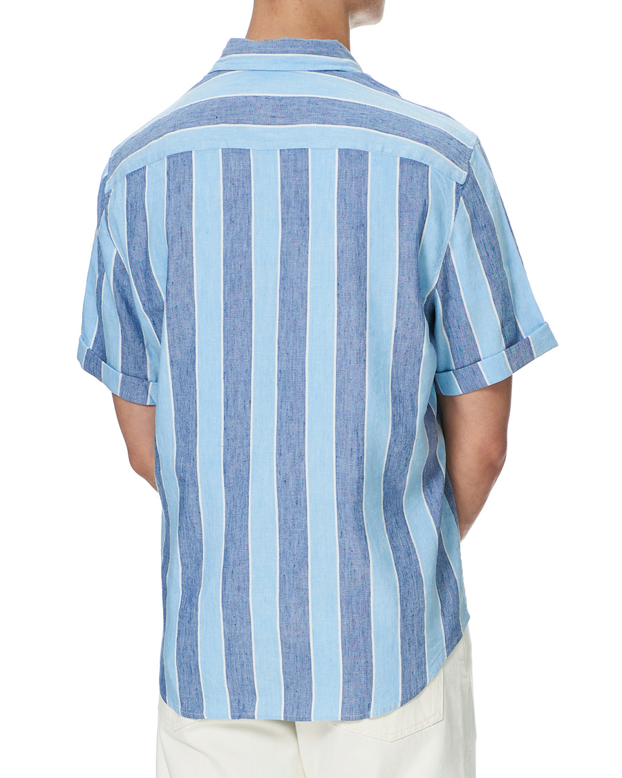 Homme | Chemises | Club Monaco | Striped Linen Shirt Deep Ultramarine Multi