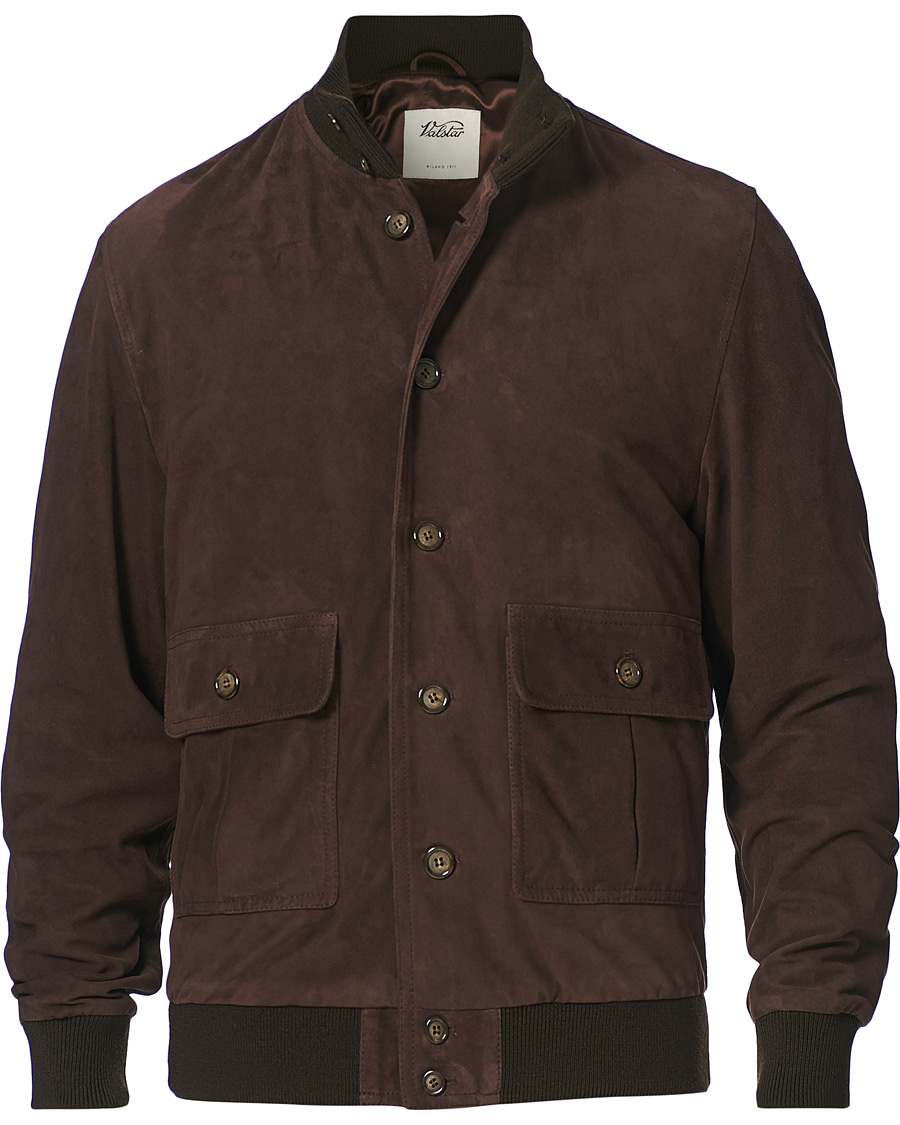 Homme | Manteaux Et Vestes | Valstar | Valstarino Suede Jacket Dark Brown