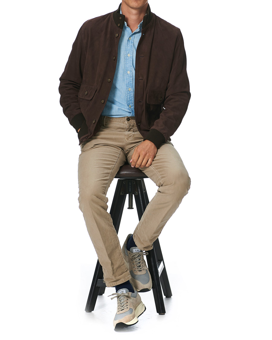 Homme | Manteaux Et Vestes | Valstar | Valstarino Suede Jacket Dark Brown