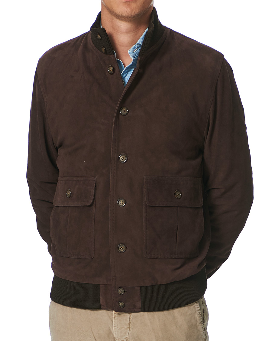 Homme | Manteaux Et Vestes | Valstar | Valstarino Suede Jacket Dark Brown