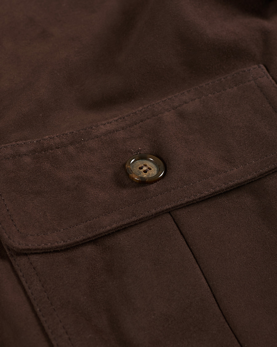 Homme | Manteaux Et Vestes | Valstar | Valstarino Suede Jacket Dark Brown