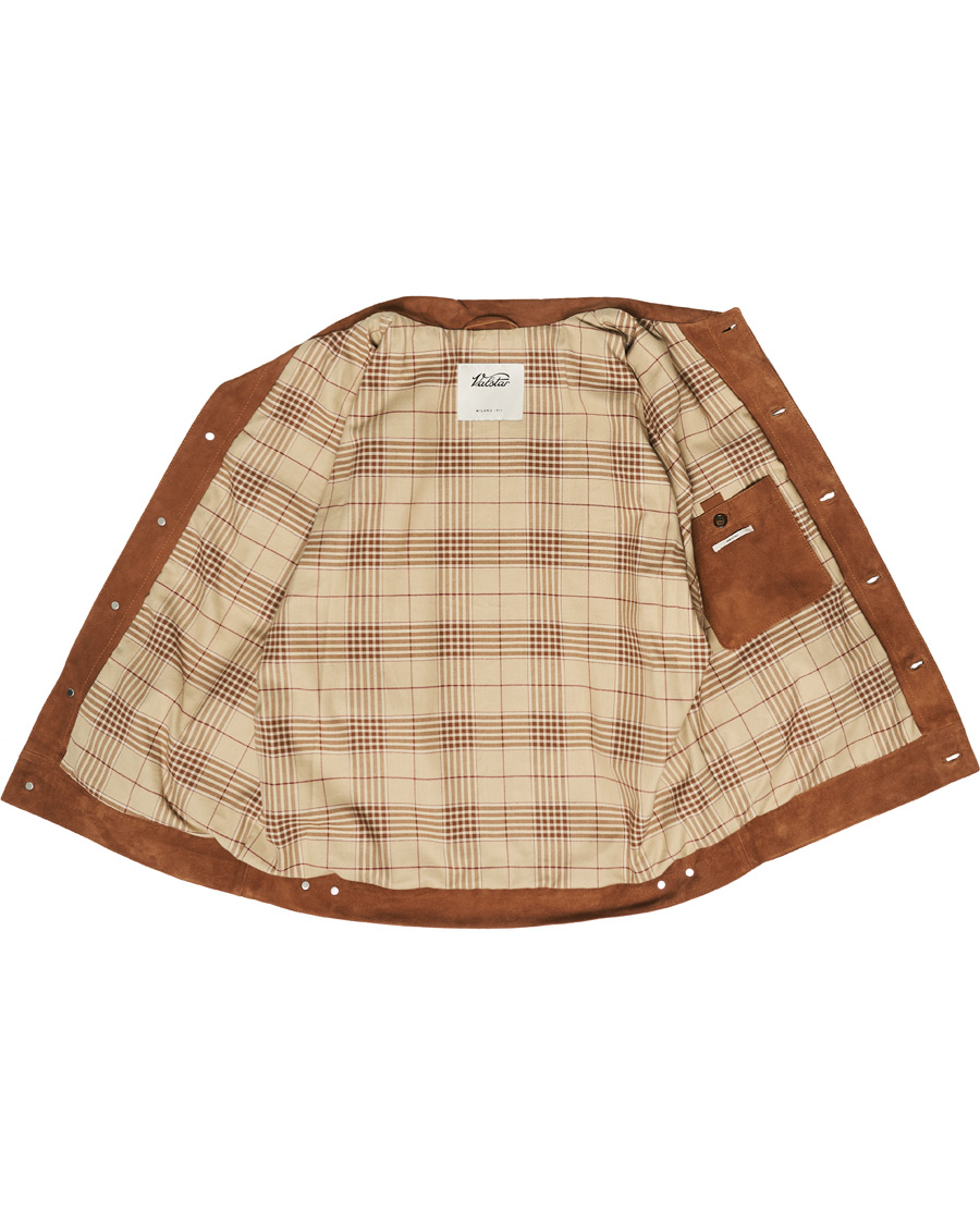Homme | Manteaux Et Vestes | Valstar | Suede Trucker Jacket Sandal Brown