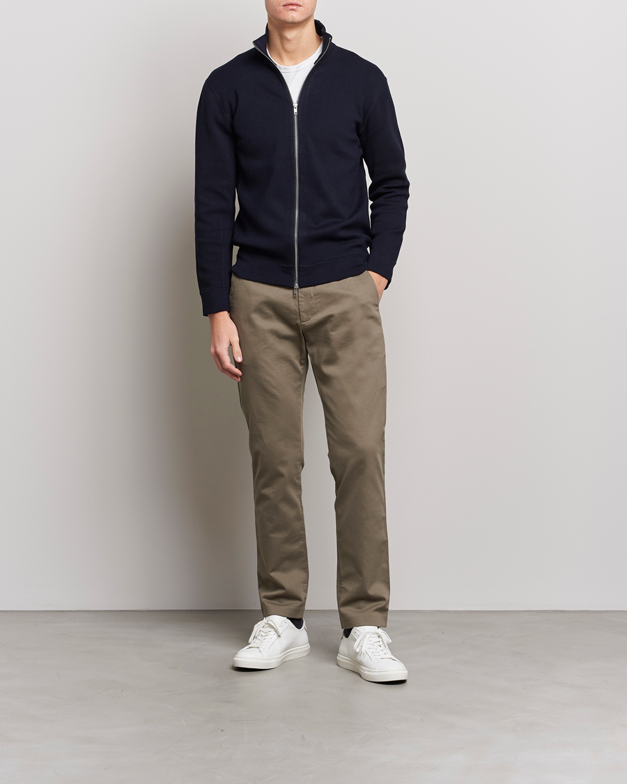 Homme | Pulls Et Tricots | NN07 | Luis Cotton/Modal Full Zip Sweater Navy Blue
