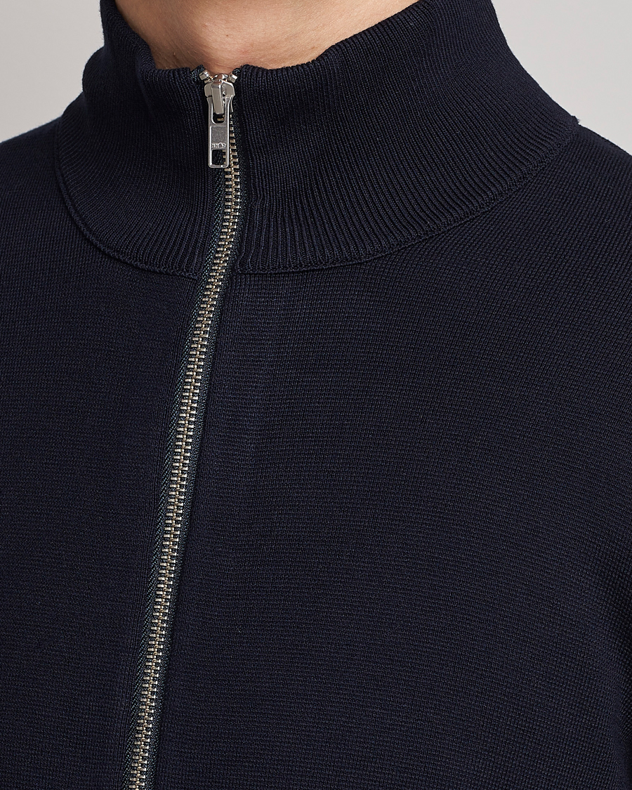 Homme | Pulls Et Tricots | NN07 | Luis Cotton/Modal Full Zip Sweater Navy Blue