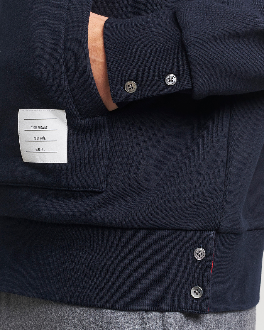 Homme | Pulls Et Tricots | Thom Browne | Back Stripe Hoodie Navy