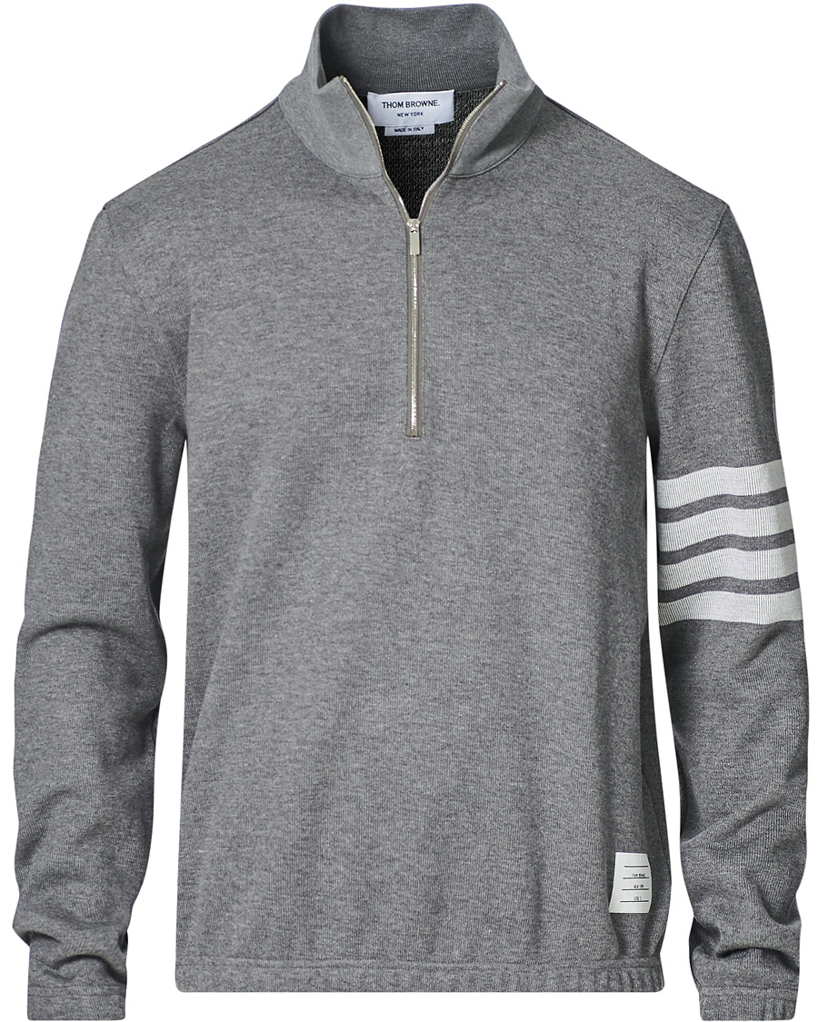 Homme | Pulls Et Tricots | Thom Browne | Funnel Neck Half Zip Sweater Medium Grey