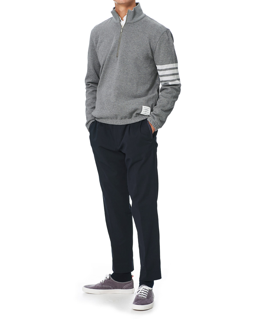Homme | Pulls Et Tricots | Thom Browne | Funnel Neck Half Zip Sweater Medium Grey