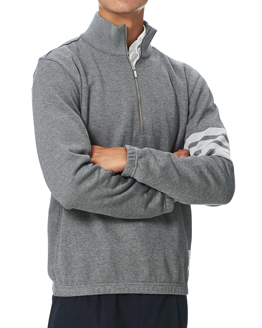 Homme | Pulls Et Tricots | Thom Browne | Funnel Neck Half Zip Sweater Medium Grey