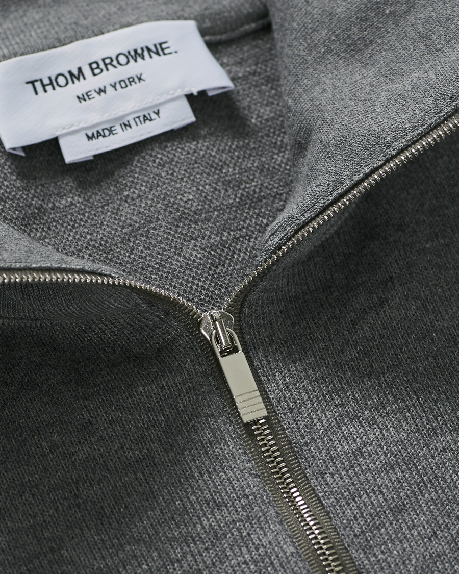 Homme | Pulls Et Tricots | Thom Browne | Funnel Neck Half Zip Sweater Medium Grey
