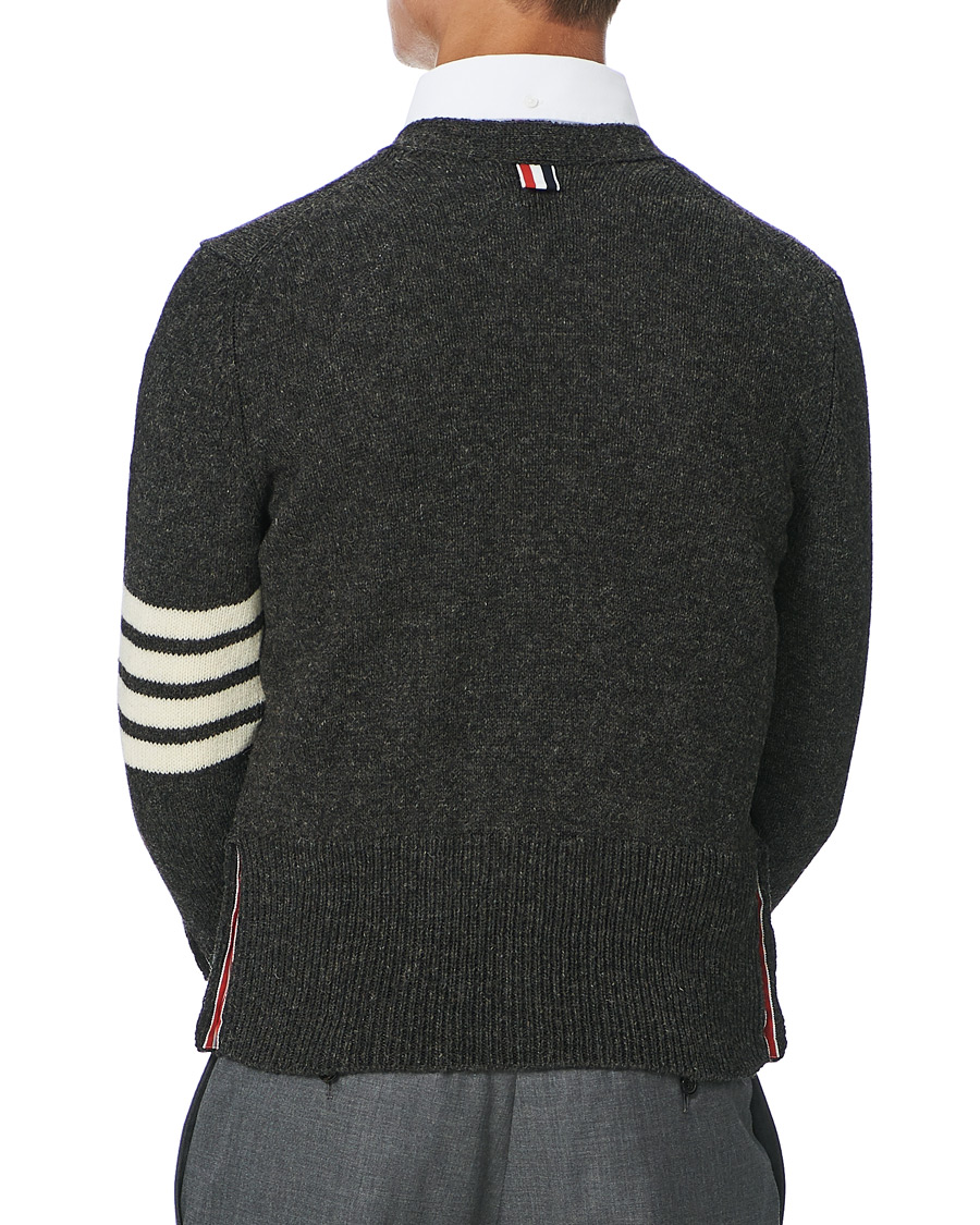 Homme | Pulls Et Tricots | Thom Browne | Jersey Stitch Wool Cardigan Dark Grey
