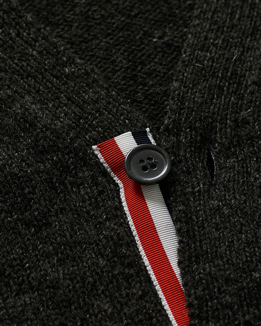 Homme | Pulls Et Tricots | Thom Browne | Jersey Stitch Wool Cardigan Dark Grey