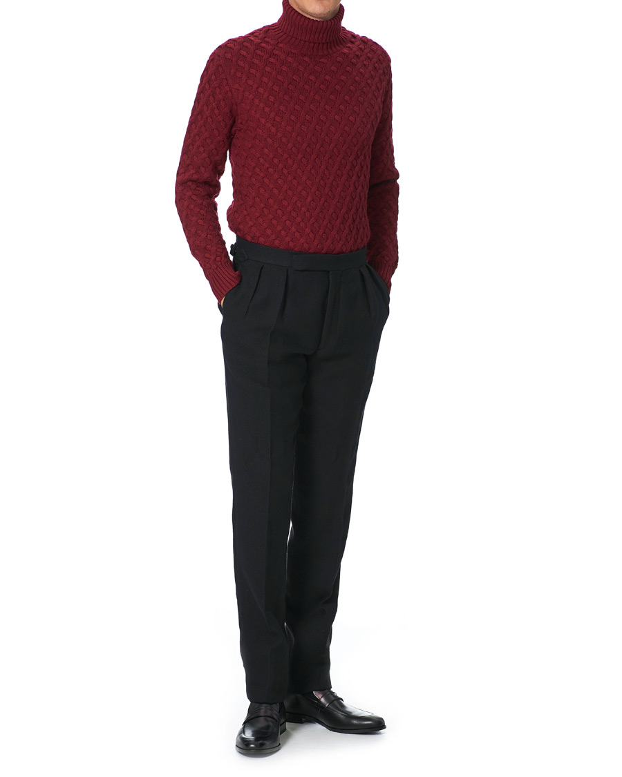 Homme | Pantalons | Ralph Lauren Purple Label | Gregory Double Pleated Trousers Black