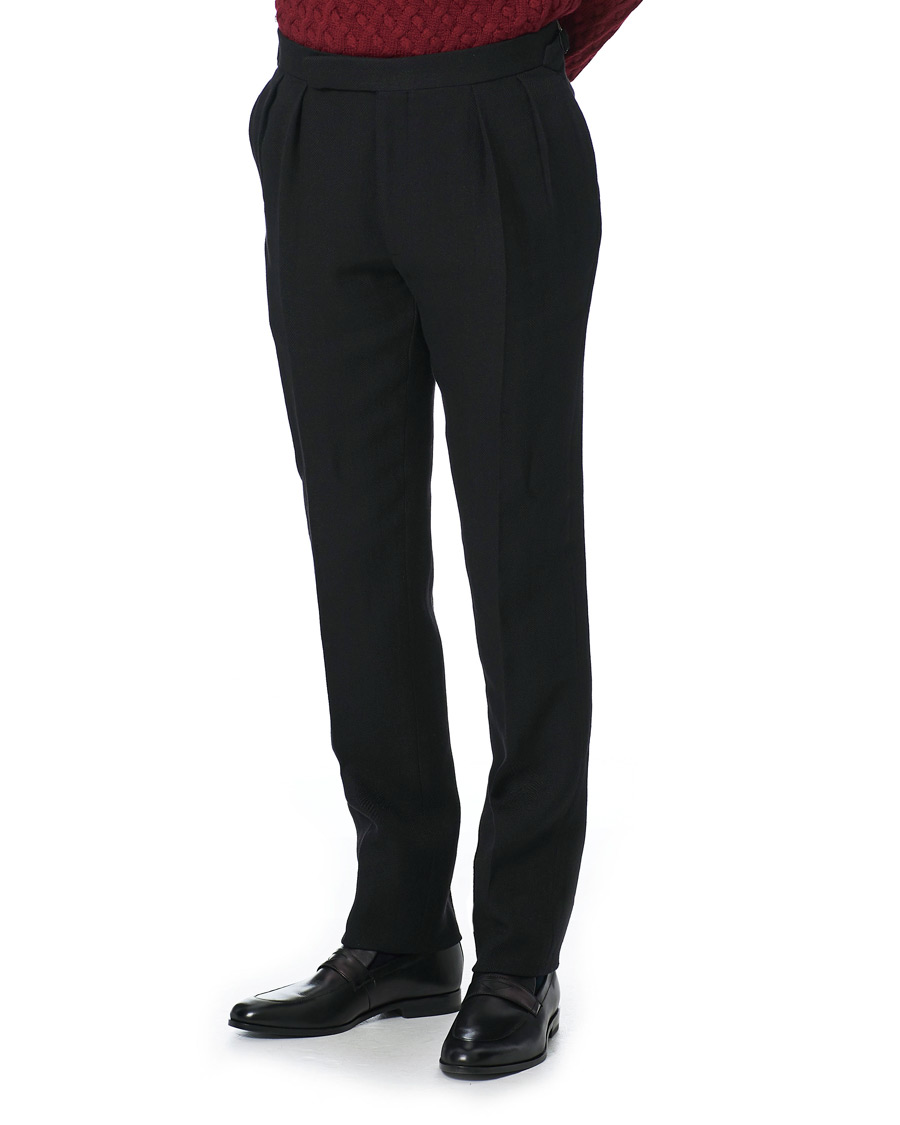 Homme | Pantalons | Ralph Lauren Purple Label | Gregory Double Pleated Trousers Black