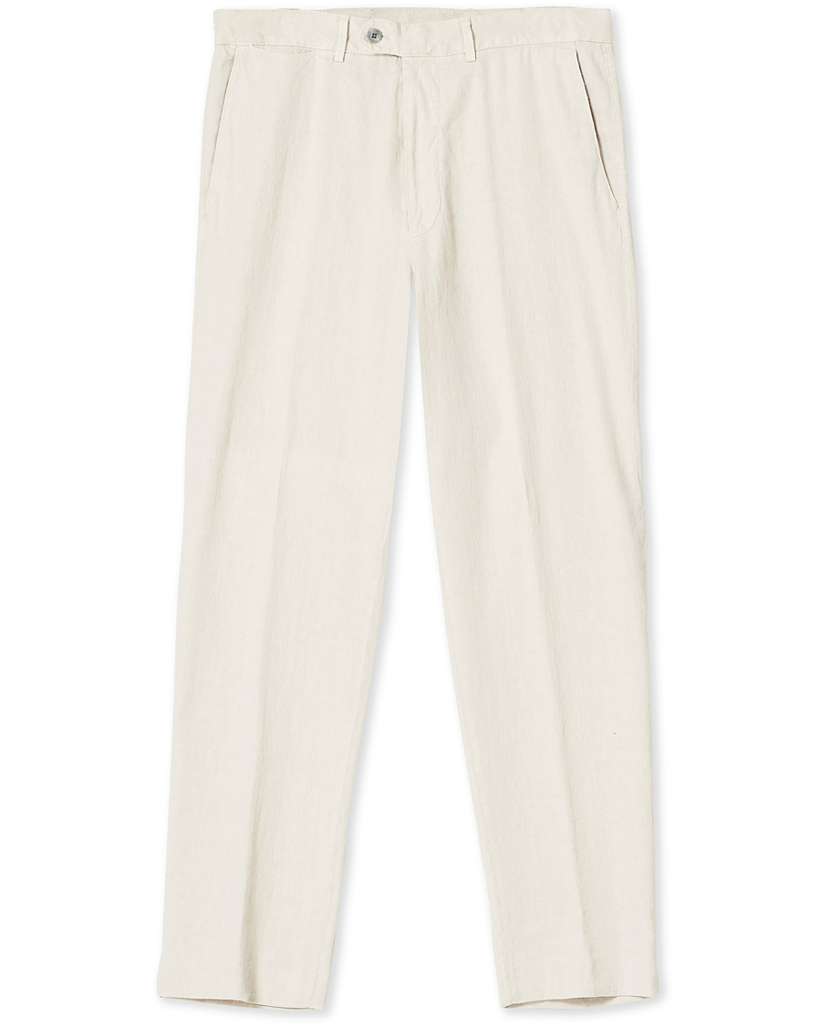 Homme | Pantalons | Oscar Jacobson | Nico Cotton/Linen GW Trousers Creme