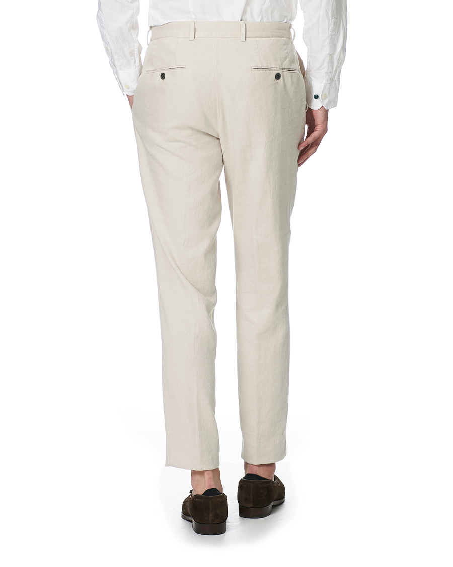 Homme | Pantalons | Oscar Jacobson | Nico Cotton/Linen GW Trousers Creme