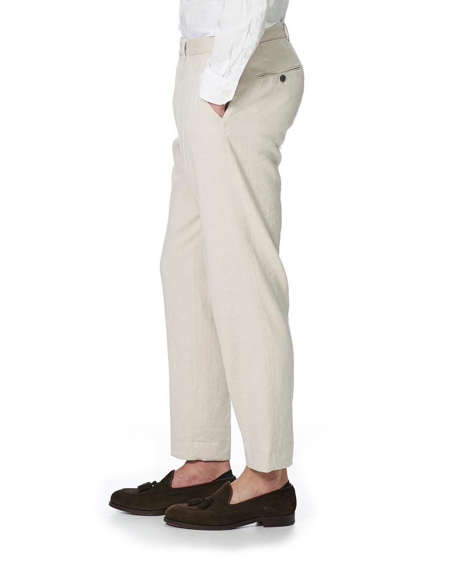 Homme | Pantalons | Oscar Jacobson | Nico Cotton/Linen GW Trousers Creme
