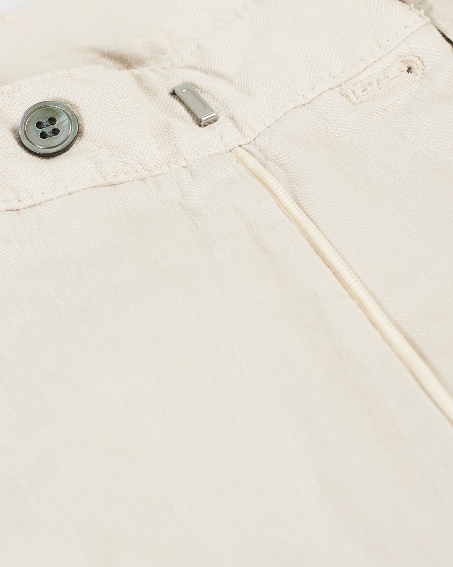 Homme | Pantalons | Oscar Jacobson | Nico Cotton/Linen GW Trousers Creme