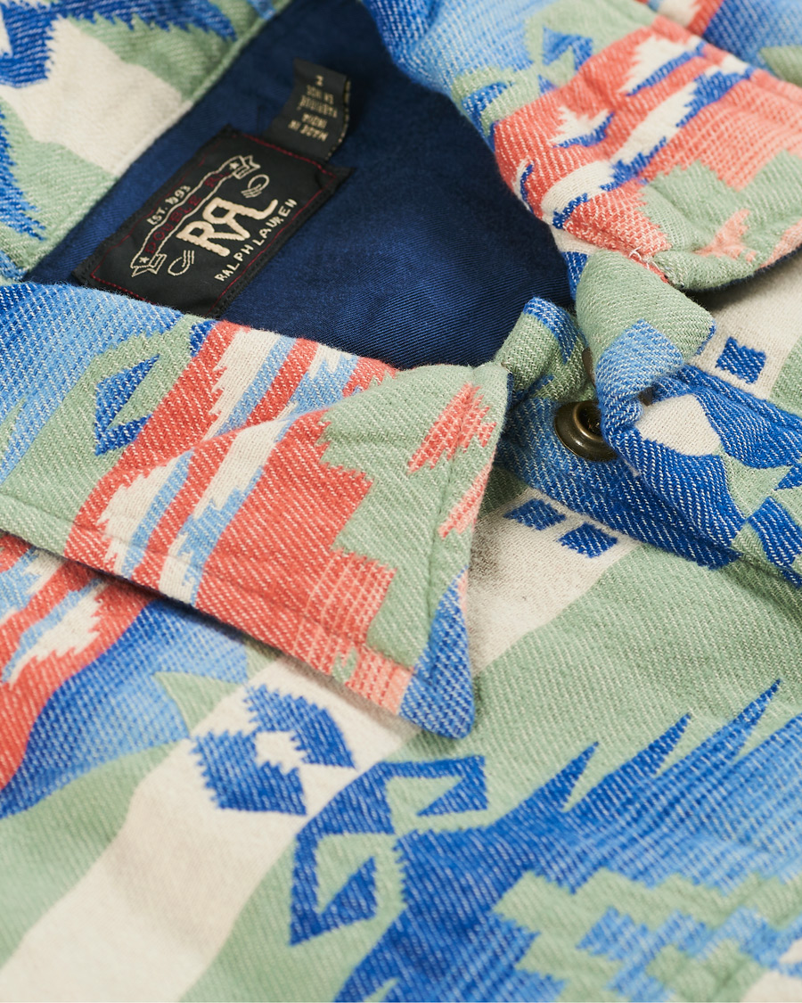 Homme | Chemises | RRL | Brown Bear Shirt Jacket Sage/Blue