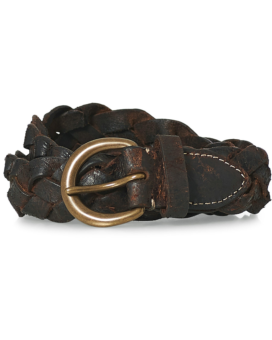 Homme | RRL Braided Casual Belt Brown Leather | RRL | Braided Casual Belt Brown Leather