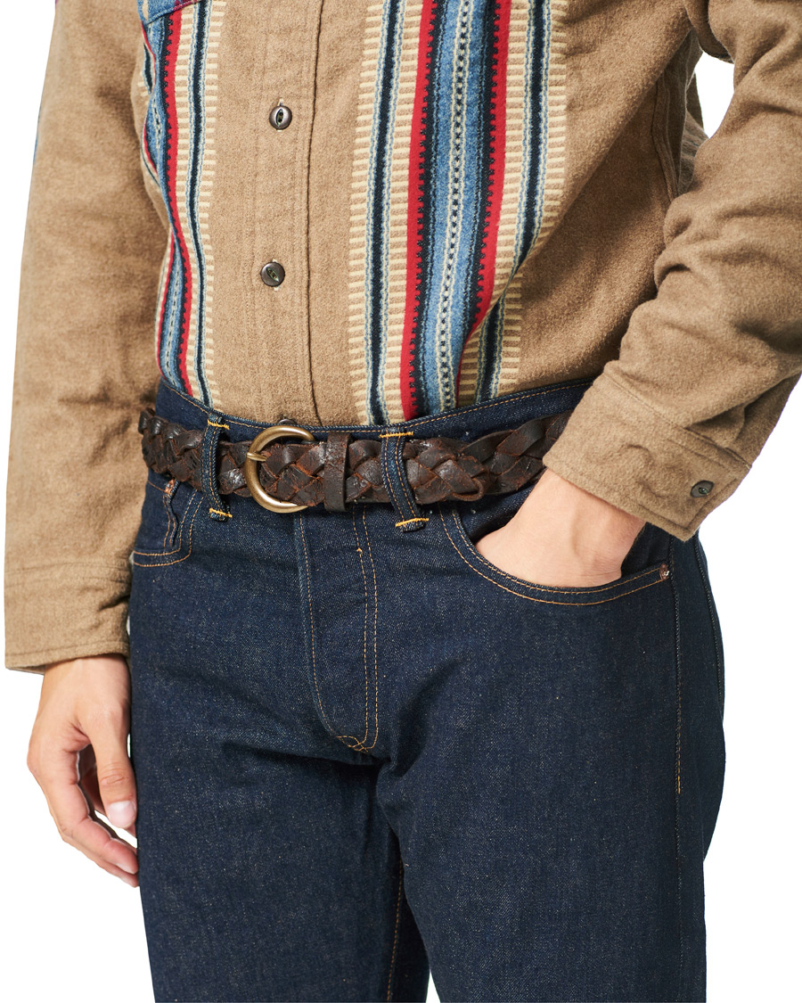 Homme | RRL Braided Casual Belt Brown Leather | RRL | Braided Casual Belt Brown Leather