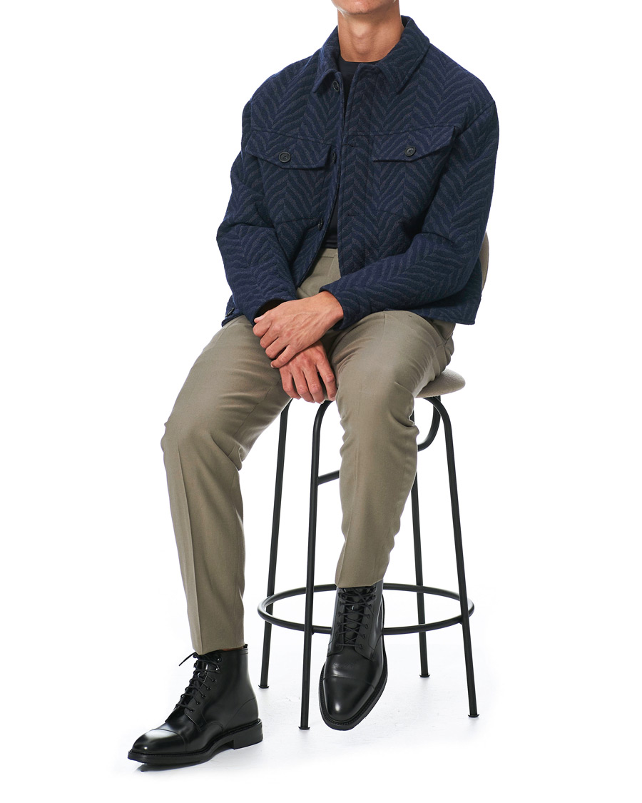 Homme | Manteaux Et Vestes | Giorgio Armani | Chevron Jacquard Jacket Navy