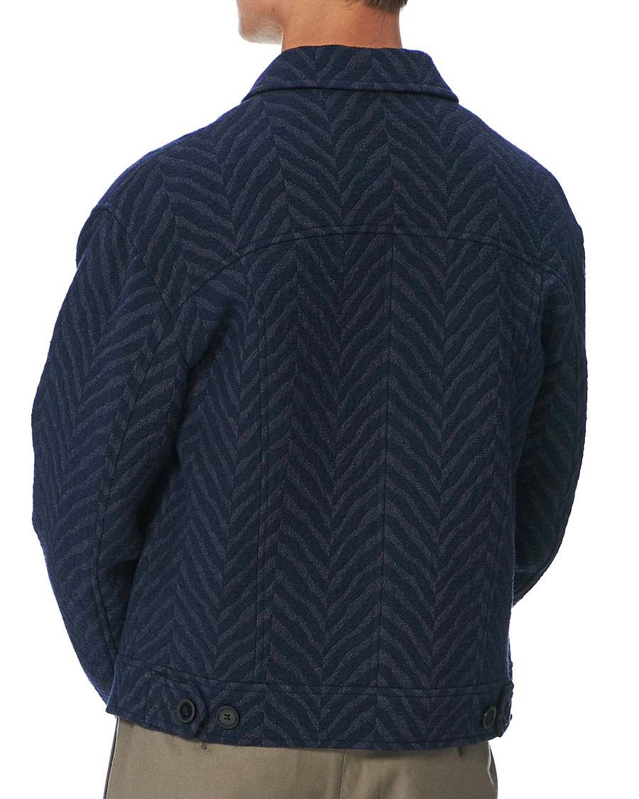 Homme | Manteaux Et Vestes | Giorgio Armani | Chevron Jacquard Jacket Navy