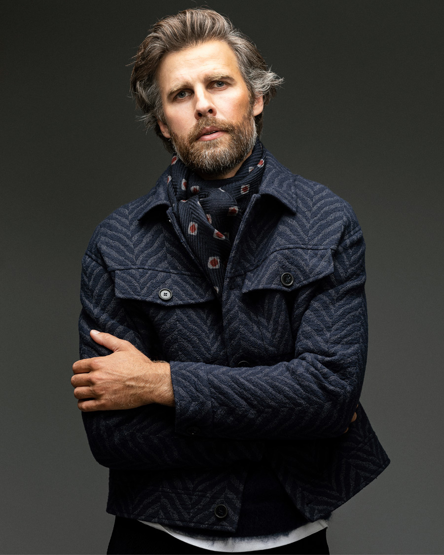 Homme | Manteaux Et Vestes | Giorgio Armani | Chevron Jacquard Jacket Navy