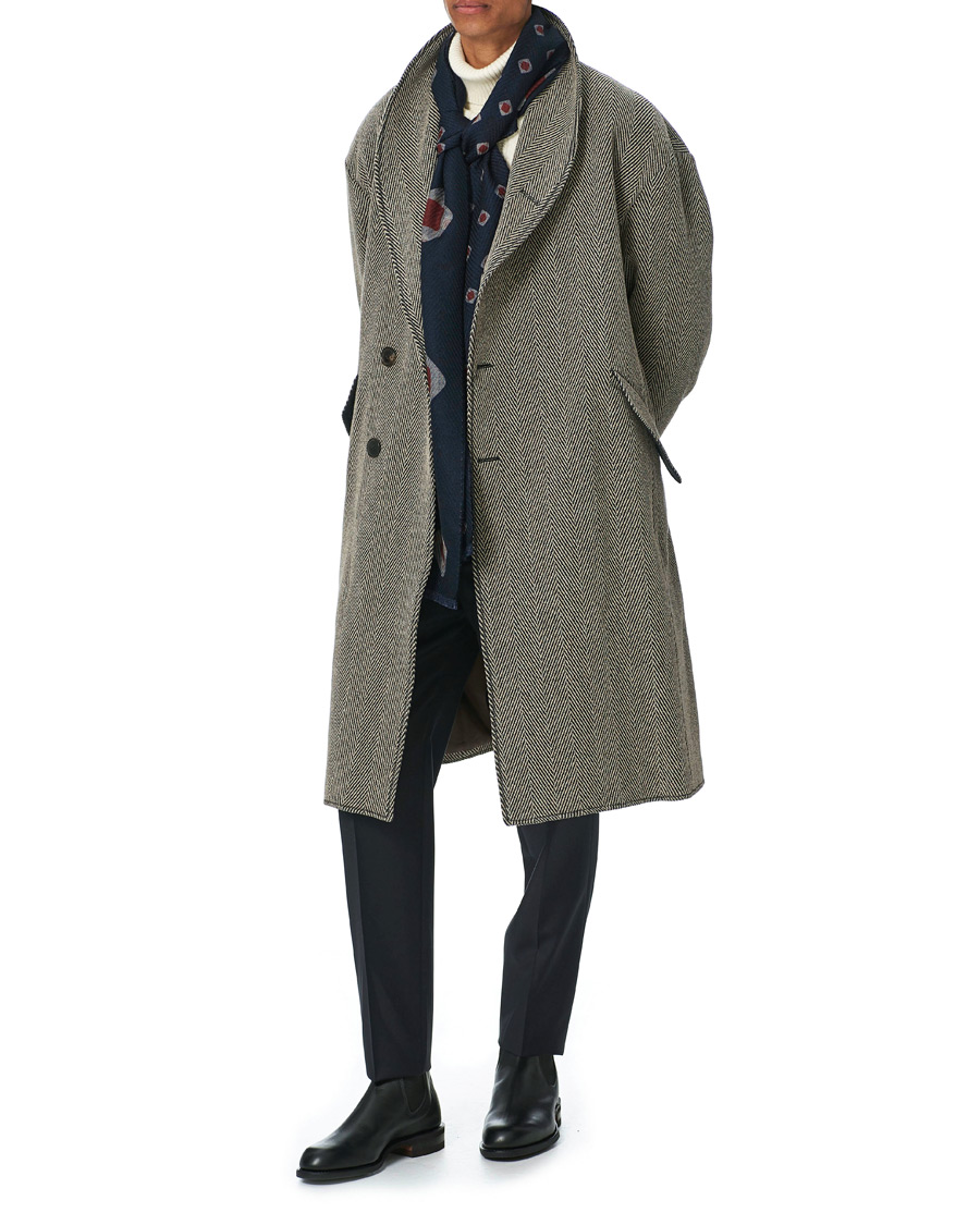 Heren | Jassen | Giorgio Armani | Chevron Wool Coat Grey