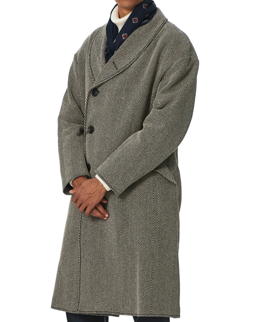 Heren | Jassen | Giorgio Armani | Chevron Wool Coat Grey