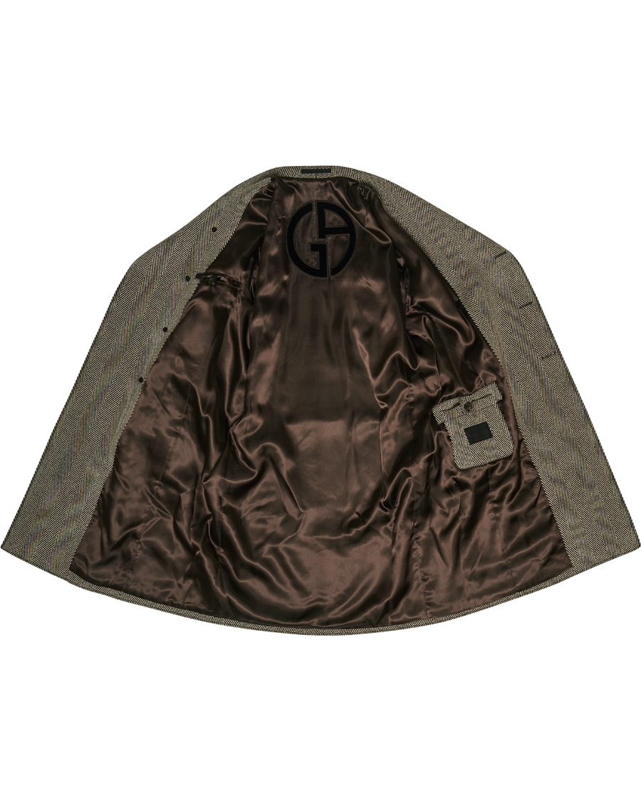 Heren | Jassen | Giorgio Armani | Chevron Wool Coat Grey