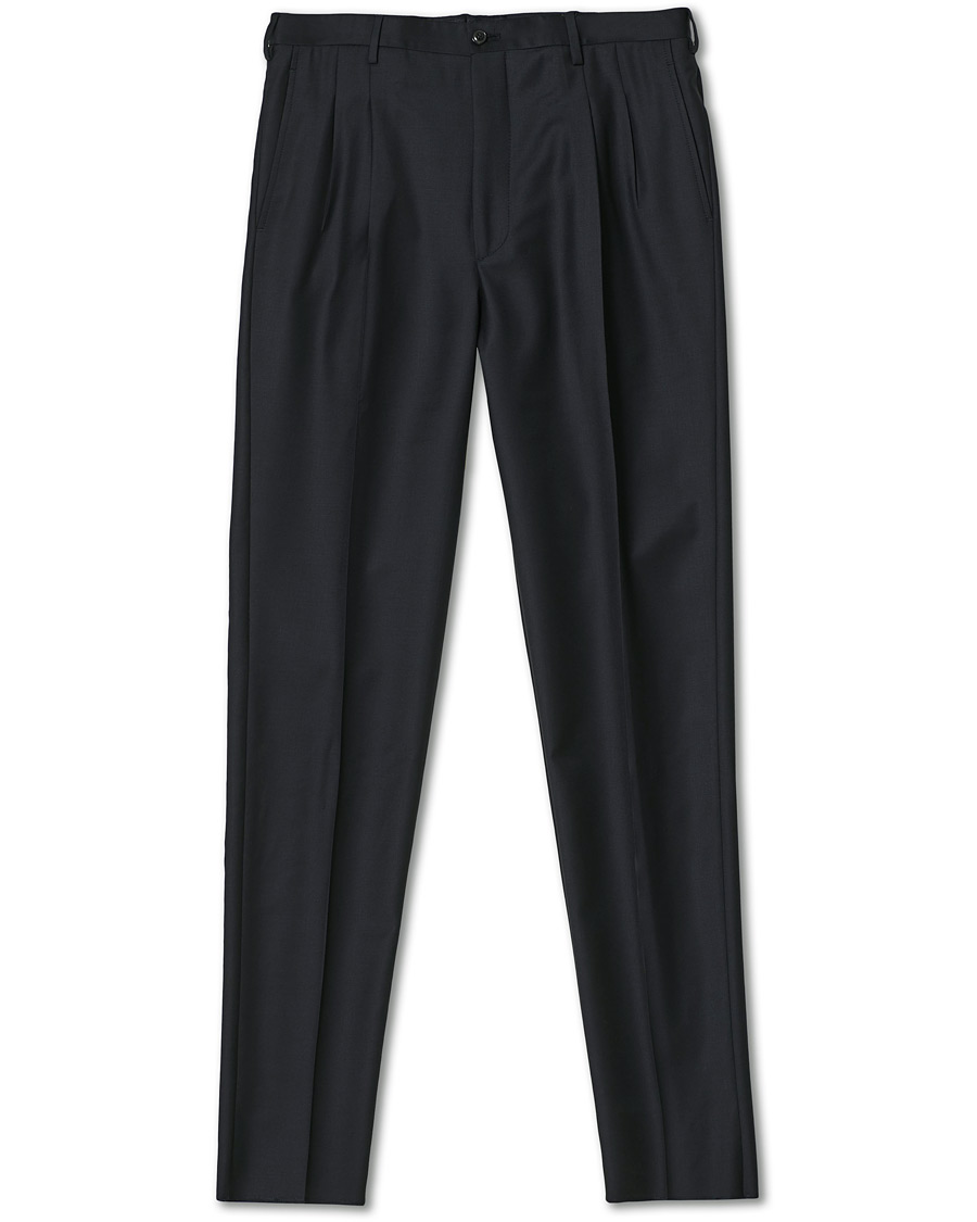 Homme | Pantalons | Giorgio Armani | Tapered Wool/Cashmere Gabardine Trousers Navy