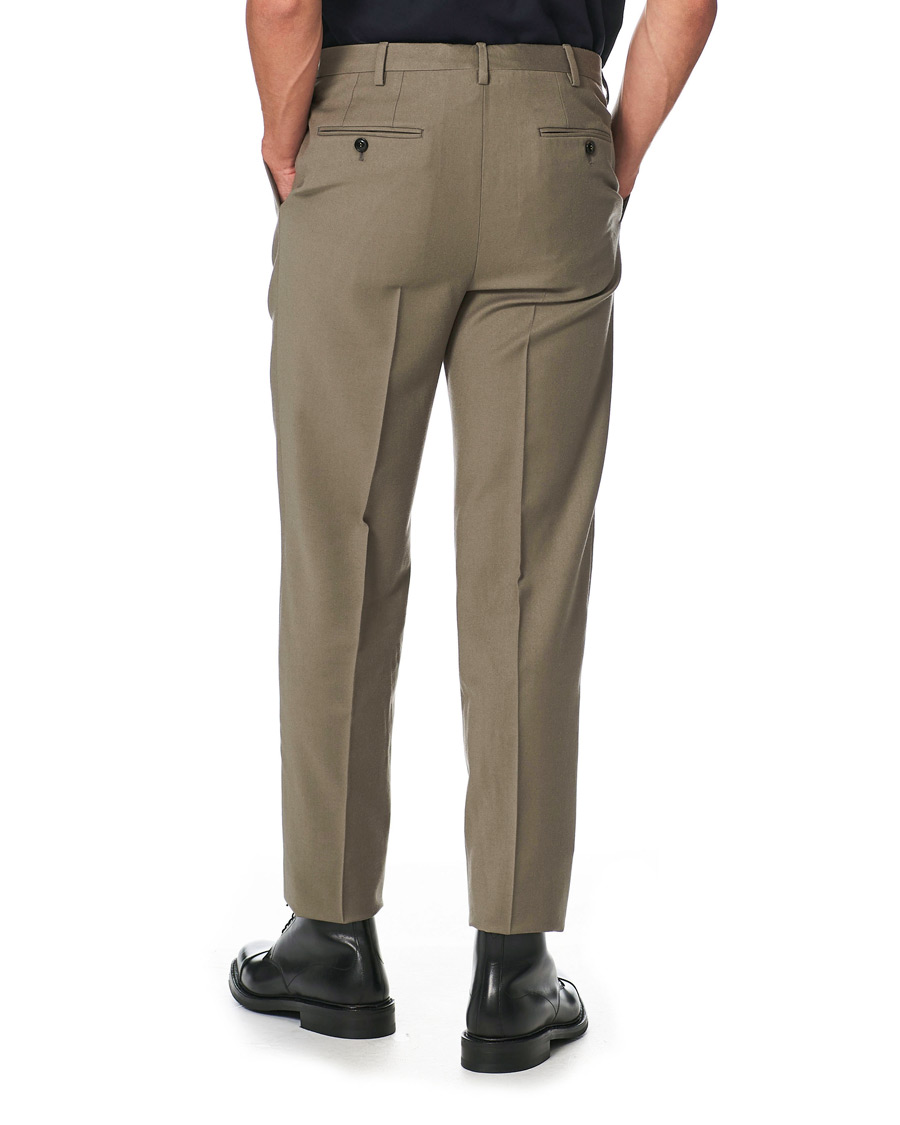 Homme | Pantalons | Giorgio Armani | Tapered Wool Flannel Trousers Light Grey