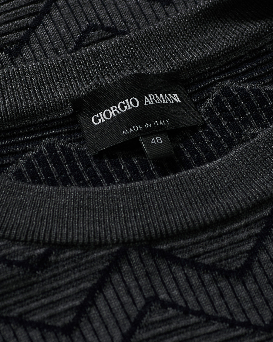 Homme | Pulls Et Tricots | Giorgio Armani | Virgin Wool Chevron Sweater Navy 46