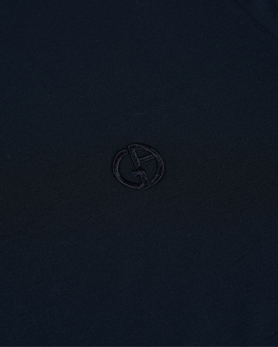 Homme | T-shirts | Giorgio Armani | Embroidered Logo T-Shirt Navy