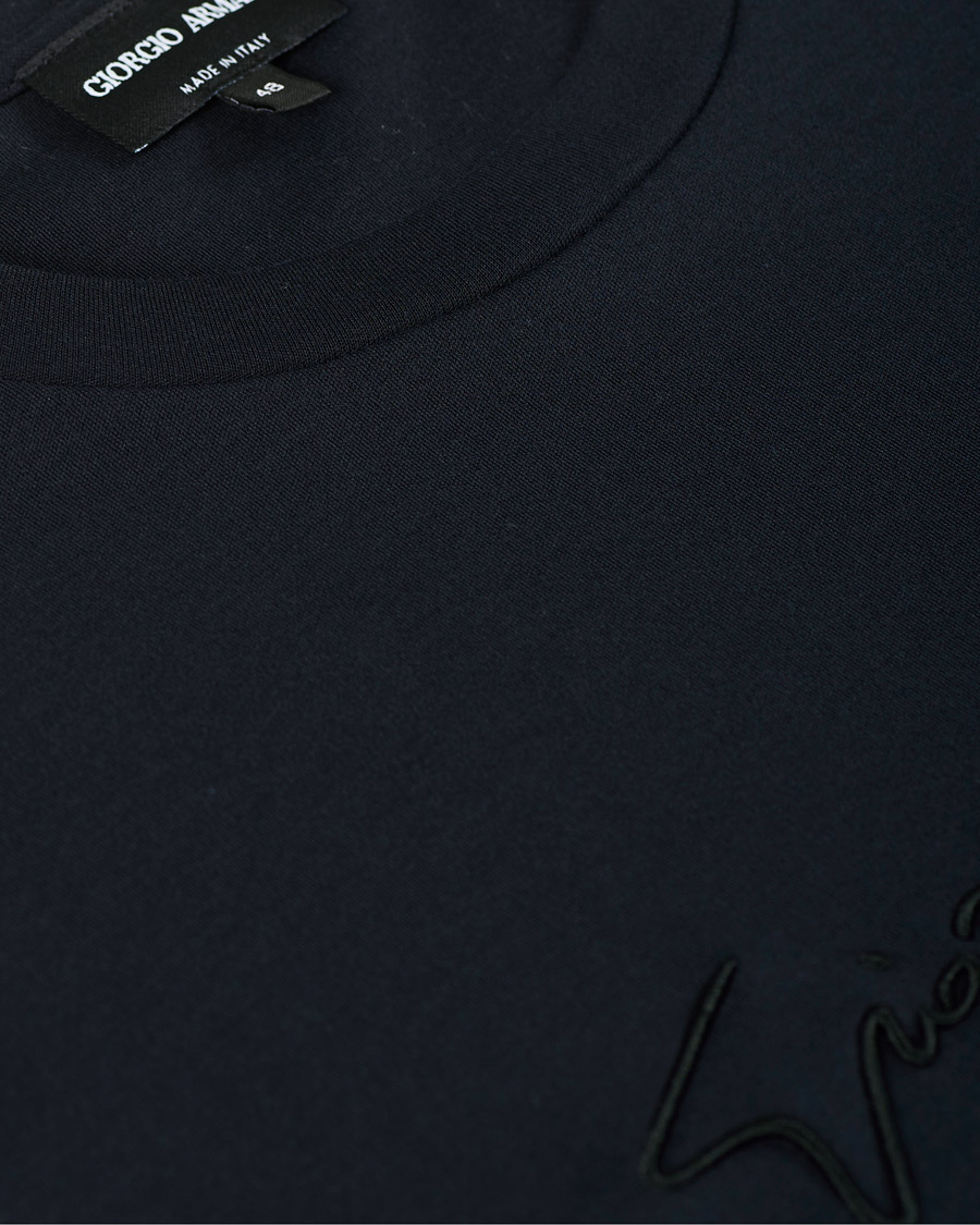 Homme | T-shirts | Giorgio Armani | Signature Embroidery T-Shirt Navy