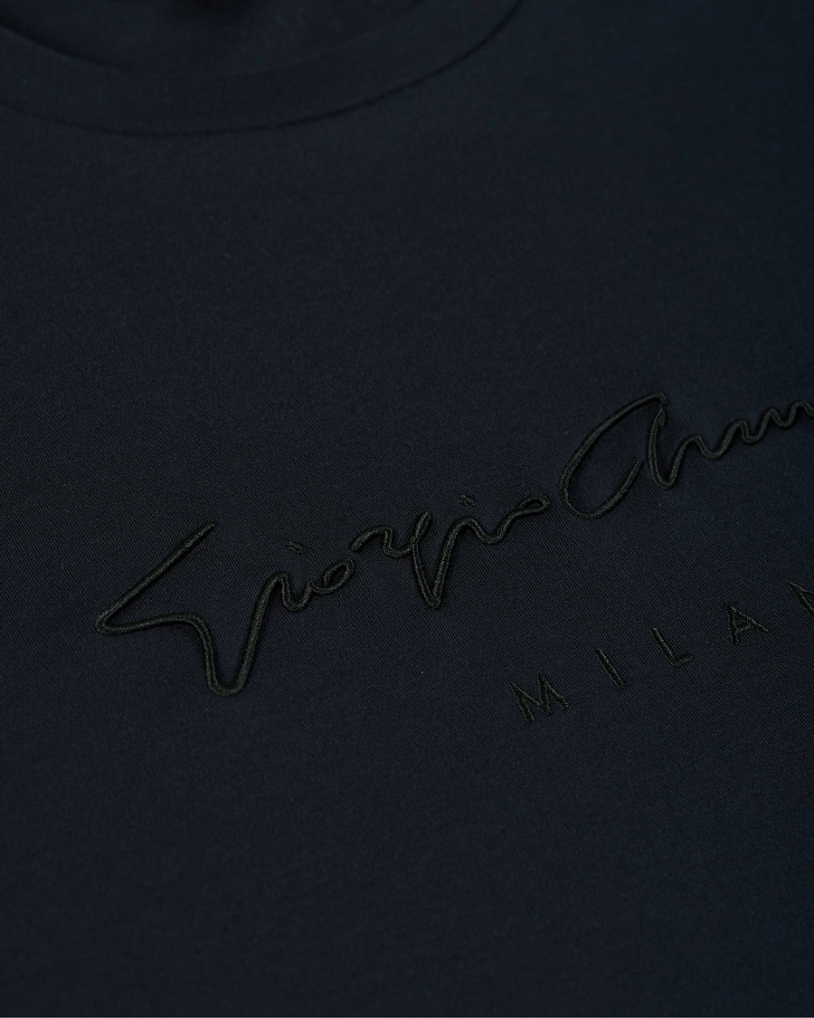 Homme | T-shirts | Giorgio Armani | Signature Embroidery T-Shirt Navy