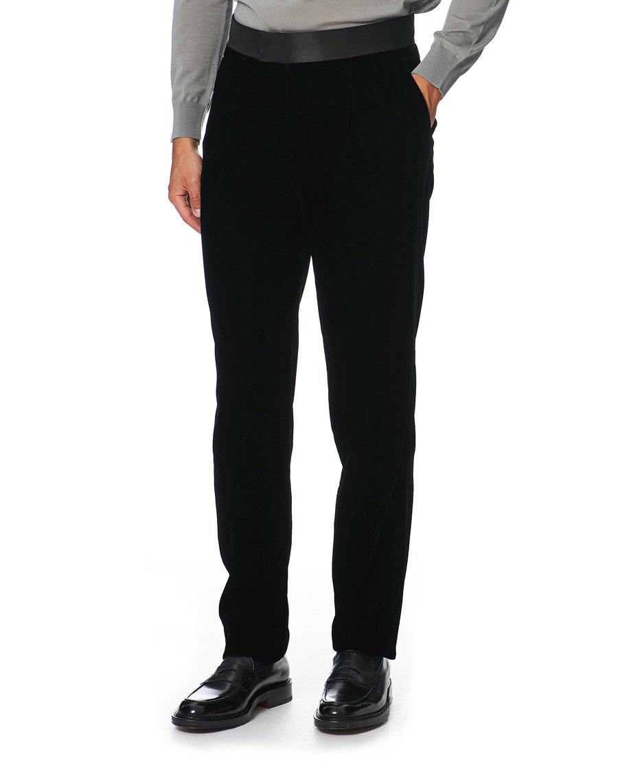Homme | Pantalons | Giorgio Armani | Velvet Evening Trousers Black