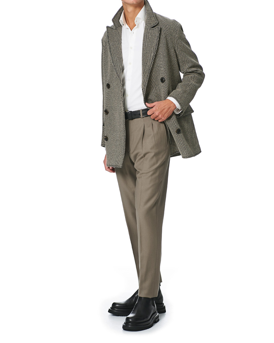 Homme | Manteaux Et Vestes | Giorgio Armani | Wool Chevron Peacoat Grey