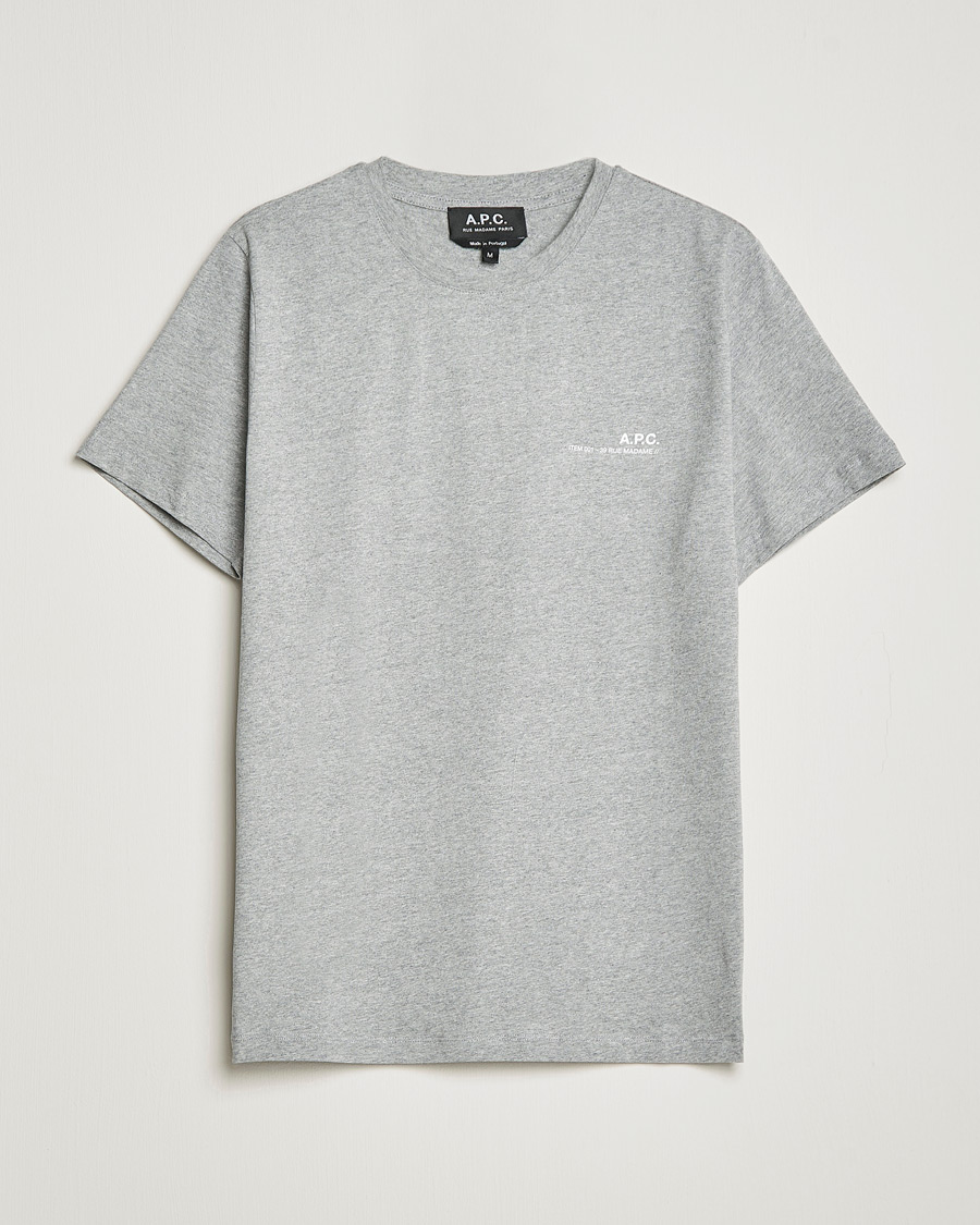 Homme | T-shirts | A.P.C. | Item Short Sleeve T-Shirt Heather Grey