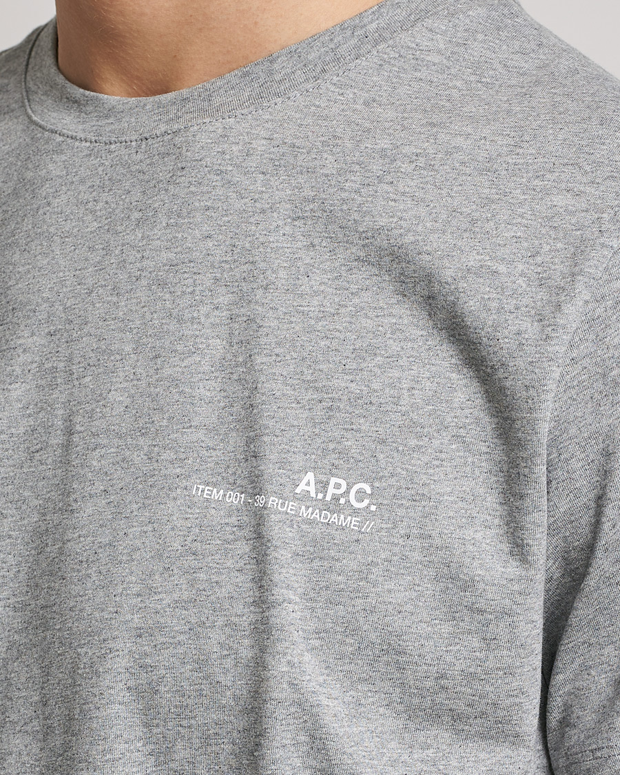 Homme | T-shirts | A.P.C. | Item Short Sleeve T-Shirt Heather Grey