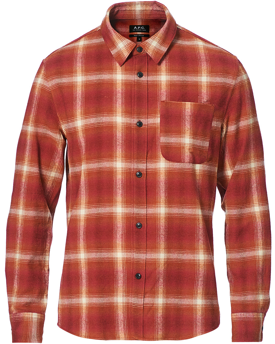 Homme | Chemises | A.P.C. | Trek Flannel Overshirt Red Check