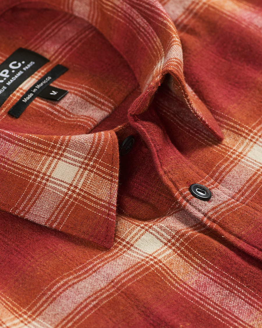 Homme | Chemises | A.P.C. | Trek Flannel Overshirt Red Check