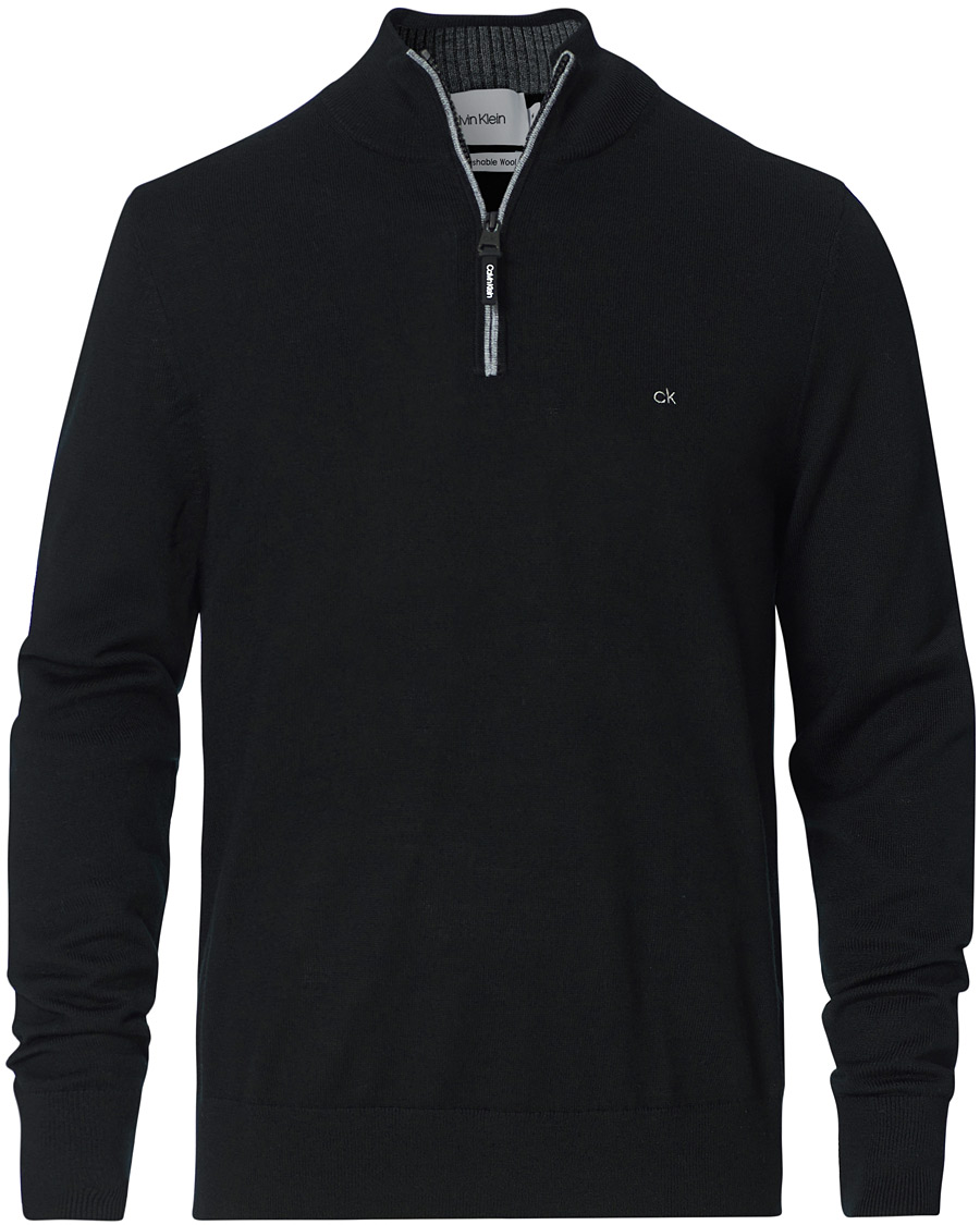 Heren | Truien | Calvin Klein | Superior Wool Half Zip Sweater Black