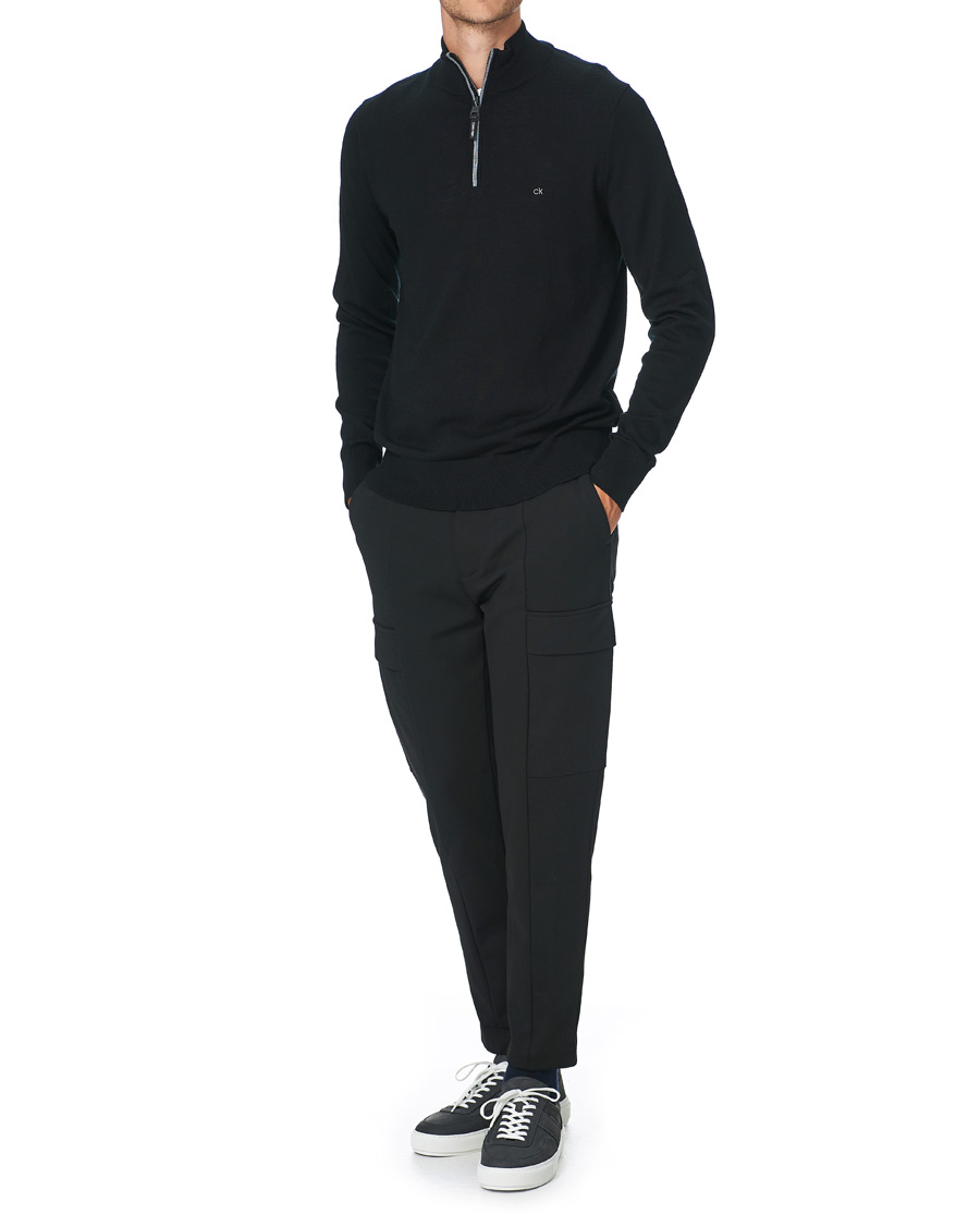 Heren | Truien | Calvin Klein | Superior Wool Half Zip Sweater Black